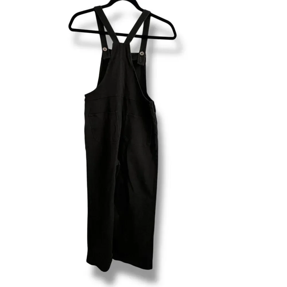 NWT Rylee + Cru Girls Vintage Black Wide Leg Overall Jumpsuit Size 12-14Y